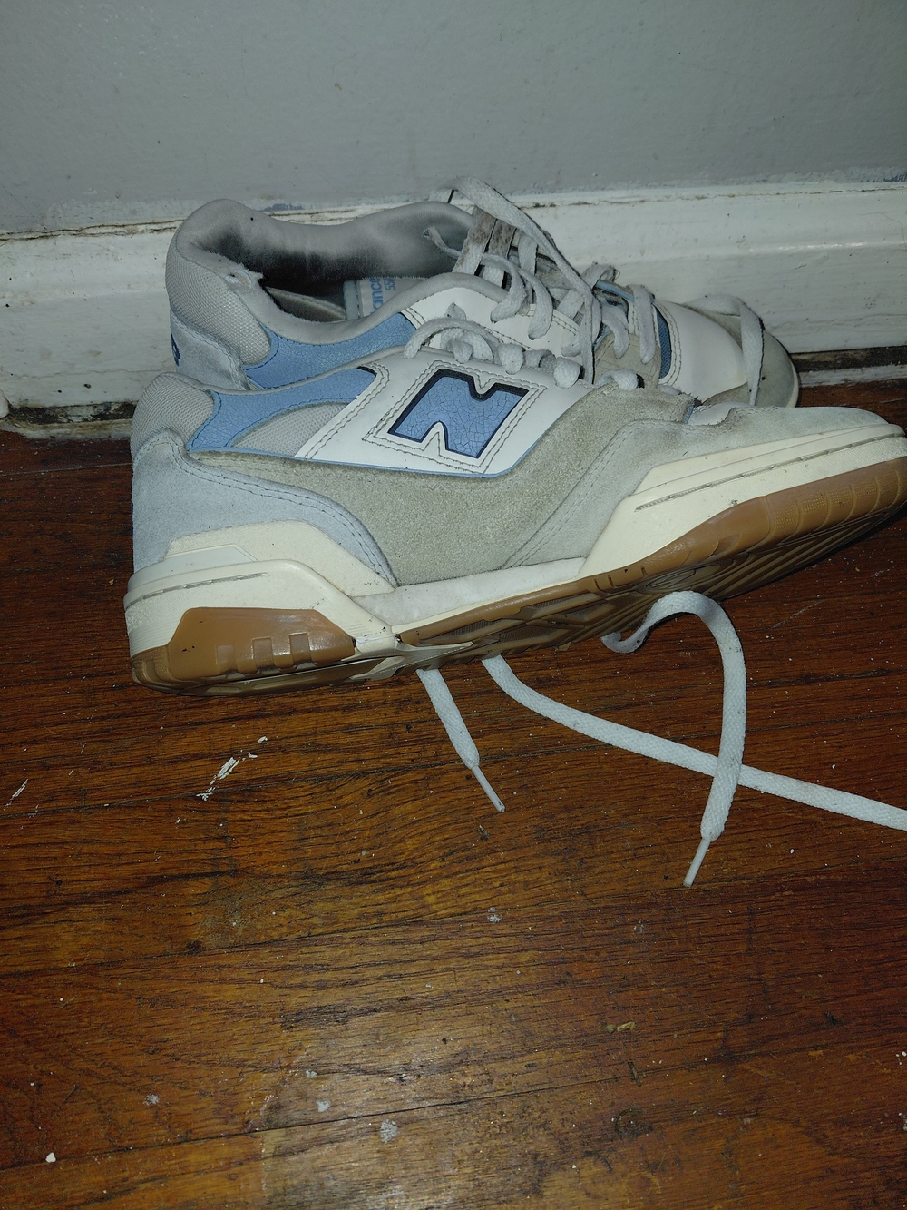 New Balance Men’s Gray, Light Blue & Navy Athletic Sneakers